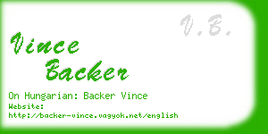 vince backer business card